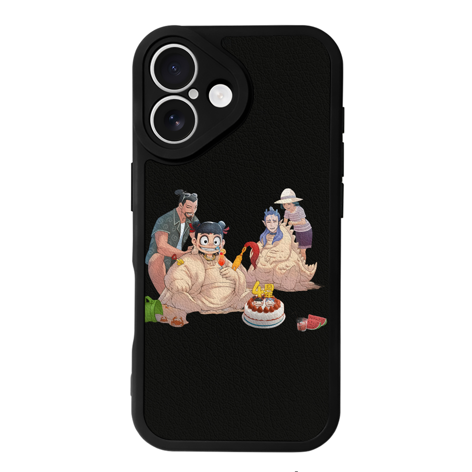 （画像用） Ne Zha 2 ナタ 魔童の大暴れ 【iPhone 16シリーズ対応】シリコンスマホケース（レザー調） 材質：シリコン